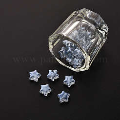 20個の透明スプレー塗装ガラスビーズ  ABカラーメッキ  スター  ライトブルー  8x8.5x4mm  穴：1mm&nbsp;GLAA-YW0001-14