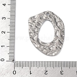 304ステンレスペンダント  テクスチャ  イレギュラーオーバルチャーム  アンティークシルバー  32x24x1.5~2mm  穴：1.5mm&nbsp;STAS-L280-06AS-01