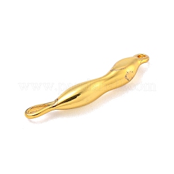 真鍮製コネクタチャーム  不規則なバーリンク  ゴールドカラー  19x4x3mm  穴：0.6~0.8mm&nbsp;KK-Z072-07G