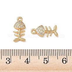 Brass Micro Pave Clear Cubic Zirconia Charms&nbsp;KK-P355-01D-G