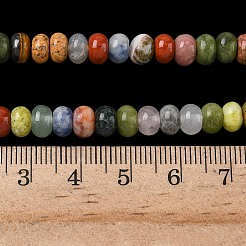 ミックス天然石ビーズ連売り  ロンデル  染めと未染色の混合  6x4mm  穴：1.2mm  約91個/連  15.04''（38.2センチメートル）&nbsp;G-A280-A01-01