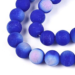 Frosted Opaque Glass Beads Strands&nbsp;GLAA-T032-P10mm-MBB11