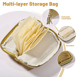 Cloth Jewelry Storage Zipper Bags with Tassel&nbsp;ABAG-WH0045-75