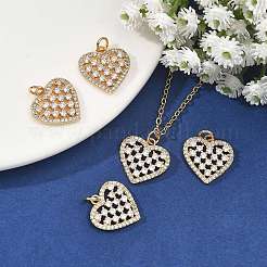 SHEGRACE Brass Micro Pave Clear Cubic Zirconia Pendants&nbsp;XGRQ2C533-412G