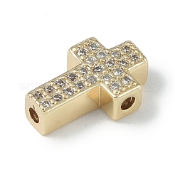 Rack Plating Brass Micro Pave Clear Cubic Zirconia Beads&nbsp;KK-A220-23B-G