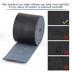 フラットマイクロファイバーイミテーションレザーコード  服飾材料  ブラック  50x1.5mm  約2.19ヤード（2m）/ロール&nbsp;LC-WH0006-07D-01
