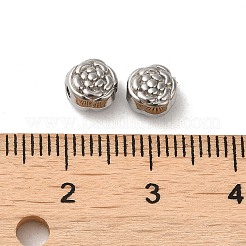 変色しない304ステンレススチールビーズ  花  ステンレス鋼色  6x4.5mm  穴：1.2mm&nbsp;STAS-I203-25P
