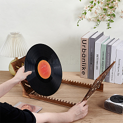 CHollow Wave Shaped Pine Wood Vinyl Record Storage Racks&nbsp;AJEW-WH0816-088