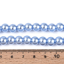 Baking Paint Pearlized Glass Pearl Round Bead Strands&nbsp;HY-Q330-8mm-24