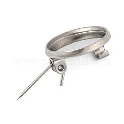 304 Stainless Steel Brooch Cabochon Settings&nbsp;STAS-E547-08B-P