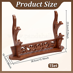 2-Tier Desktop Hollow MDF Board Sword Display Racks&nbsp;ODIS-WH0108-083C-02