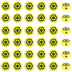 4 Strands Handmade Millefiori Glass Flat Round Bead Strands&nbsp;LK-PA0001-06A