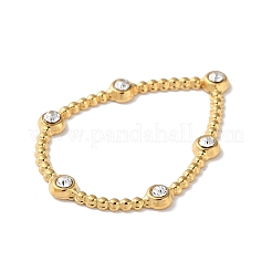 金色の304ステンレススチールラインストーンペンダント  ティアドロップチャーム  27.5x19.5x2mm&nbsp;LS-STAS-Q312-02C-G