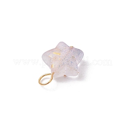 つや消しアクリルチャーム  スター  真鍮のループと金箔付き  グラデーションカラー  ミックスカラー  13.5x5x5mm  穴：2mm&nbsp;PALLOY-JF03325-01