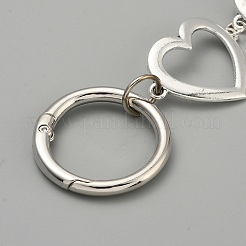 合金ハートブーツストラップチェーン  鉄のリング付き  DIYの靴の装飾のため  プラチナ  282mm&nbsp;AJEW-WH0348-444P