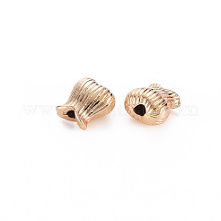 真鍮ビーズ  ニッケルフリー  花芽  18KGP本金メッキ  8x8x5.5mm  穴：1.8mm&nbsp;KK-S364-019