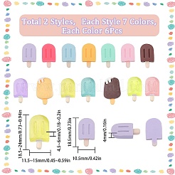 84Pcs 14 Styles Opaque Resin Imitation Food Cabochons&nbsp;RESI-SC0002-76