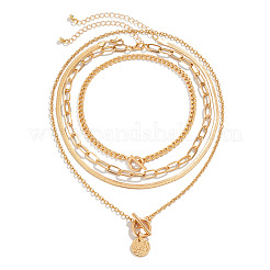Gothic Alloy with Iron Pendant Multi Layered Chain Necklaces for Women&nbsp;FS-WG9D473-04