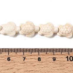 合成ターコイズビーズ連売り  カメ  染め  乳白色  14x11x5.5mm  穴：1.5mm  約28個/連  14.88''（37.8センチメートル）&nbsp;G-E456-35E-11x14mm-01