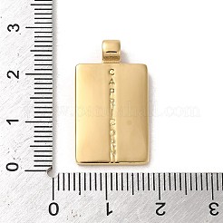 304ステンレスペンダント  星座のある長方形  14KGP本金メッキ  山羊座  25x14x2mm  穴：2mm&nbsp;X-STAS-L022-306G-08
