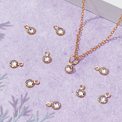 10Pcs Brass Edge & Loop Micro Pave Clear Cubic Zirconia Charms&nbsp;KK-LP0001-33