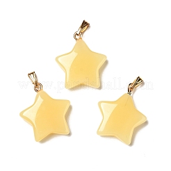 ガラスチャーム  ゴールデンメッキ鉄パーツ  スター  ライトカーキ  23x20x6mm  穴：6x2mm&nbsp;GLAA-A004-01A