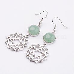 Natural Gemstone Dangle Earrings&nbsp;EJEW-F102