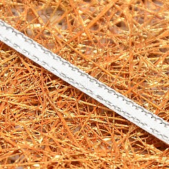 Double Edge Silver Thread Grosgrain Ribbon for Wedding Festival Decoration&nbsp;SRIB-L012-9mm-000