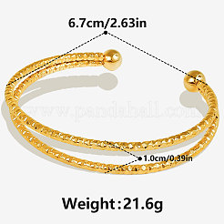 Stylish 304 Stainless Steel Double-layered Cuff Bangles&nbsp;NS9291-2