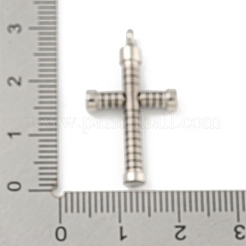 変色しない304ステンレススチールペンダント  クロスチャーム  ステンレス鋼色  28.5x16x4mm  穴：2mm&nbsp;STAS-F307-06P