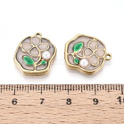304 Stainless Steel and Enamel ABS Imitation Pearl Pendants&nbsp;STAS-T068-85A