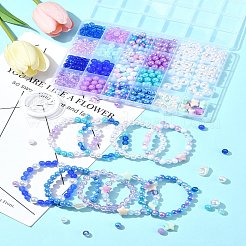 DIY Round Acrylic & ABS Plastic Imitation Pearl Beads Bracelets Jewelry Making Kits&nbsp;DIY-FS0007-42