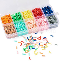 80G 10 Colors Baking Paint Glass Twist Bugle Beads&nbsp;SEED-TA0001-47