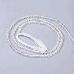 天然石クオーツクリスタルビーズ連売り  ロッククリスタルビーズ  多面カット  ラウンド  透明  3~3.6mm  穴：1mm  約106個/連  15.4インチ&nbsp;G-D166-A-3mm
