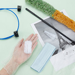 楽器のブラシ設定をクリーンにする  プラスチックトランペットコルネットメンテナンスクリーニングキット付き  バルブケーシングブラシ  シルバーポリッシュクロス  使い捨てポリ塩化ビニール安全手袋  ミックスカラー  520x53mm&nbsp;AJEW-PH0002-78