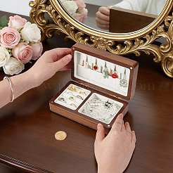 Rectangle Wooden Jewelry Organizer Magnetic Boxes&nbsp;CON-WH0112-073B