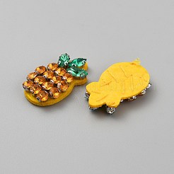 機械刺繍布地手縫い/アイロンワッペン  マスクと衣装のアクセサリー  アップリケ  パイナップル  34x20x7mm&nbsp;PATC-WH0002-074H