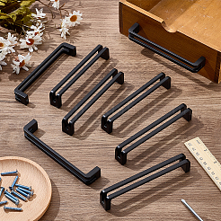 合金製ドアハンドル  キャビネットドアストラップ交換用アクセサリー  ブラック  135x18x25mm&nbsp;PALLOY-WH0816-030EB