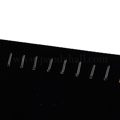木製ジュエリーネックレスディスプレイの板  ベルベットと  長方形  ブラック  250x200x4mm&nbsp;NDIS-N003-03