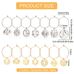 DIY 7 Chakra Wine Glass Charm Making Kit&nbsp;DIY-BC0009-82