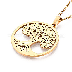 304 Stainless Steel Pendant Necklaces&nbsp;NJEW-T018-58G
