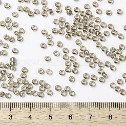 MIYUKIラウンドロカイユビーズ  日本製シードビーズ  （rr3540)ファンシーライニングシャンパン  8/0  3mm  穴：1mm  約422~455個/10g&nbsp;X-SEED-G008-RR3540