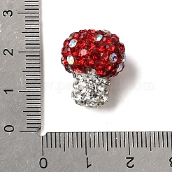 手作り樹脂粘土ラインストーンビーズ  キノコのディスコボールビーズ  ヒヤシンス  18~19x15~16mm  穴：1.8mm&nbsp;CLAY-Z005-01B