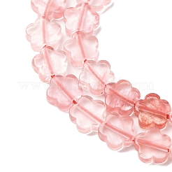 チェリークォーツガラスビーズ連売り  梅の花  6x6x2mm  穴：0.6~0.8mm  約60~64個/連  14.37~14.96''（36.5~38センチメートル）&nbsp;G-B138-C16-01