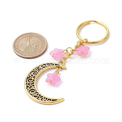 Tibetan Style Alloy Hollow Moon Pendant Keychain&nbsp;KEYC-JKC00690-02