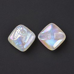 Rainbow Iridescent Plating Acrylic Beads&nbsp;OACR-A010-06F