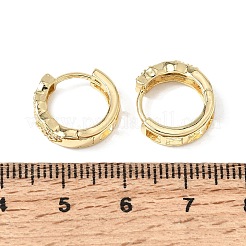 Brass Micro Pave Clear Cubic Zirconia Hoop Earrings for Women&nbsp;KK-CBA9109-02G