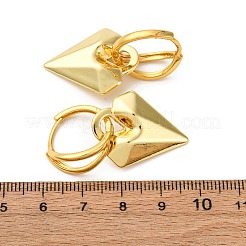 ハート真鍮フープピアス  カドミウムフリー＆鉛フリー  ラックめっき  長持ちメッキ  ゴールドカラー  40.5x20mm&nbsp;EJEW-D322-12G-02