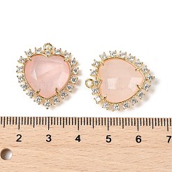 Natural Rose Quartz Faceted Heart Pendants&nbsp;G-I382-03G-02