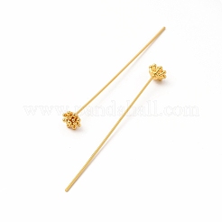 Brass Flower Head Pins&nbsp;KK-A178-09G
